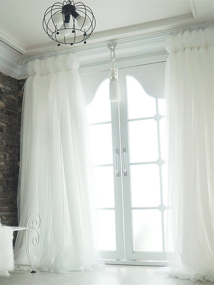 ins net red light extravagant meritocratic princess wind minimalist white living room bedroom wedding house curtains set as butterfly knot decorations