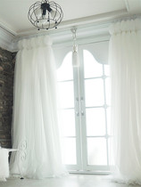  ins net red light luxury beautiful princess style simple white living room bedroom wedding room curtain custom bow decoration