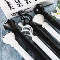  Jinting roman pole Curtain pole Black white single pole double pole top mounted track pole Nordic aluminum alloy thickening