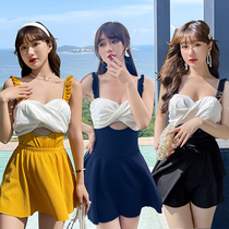 Swimsuit Women conjoined strip Tottering with small breasts to woo sexy sashimi Belly Holiday Bubble Spa Fashion Swimsuit