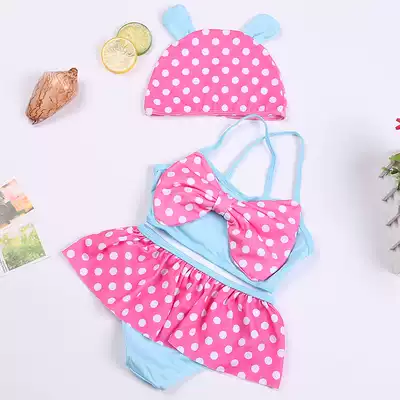 Infant bathing suit Children's baby bathing suit Little girl cute princess two-piece hooded suit swimsuit manufacturer