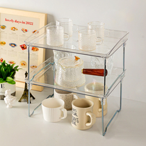 Acrylic shelshelf kitchen office Desktop containing multilayer transparent dormitory folded finishing storage coffee cup