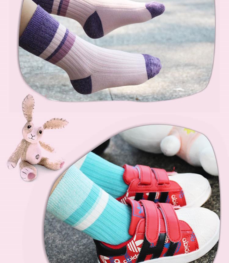 Vớ trẻ em Qi Qi tất mùa xuân và mùa thu và mùa đông cotton trẻ em vớ cotton bé gái vớ bé trai 5-7-9-12 tuổi tất trẻ em