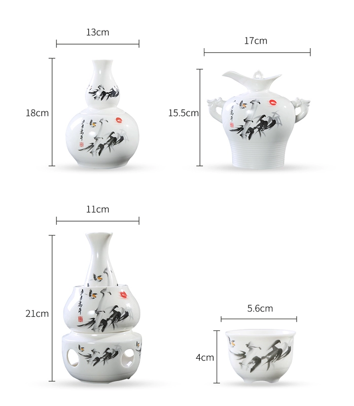 Bình gốm kiểu Nhật ấm rượu lẩu nhà ấm nóng bình hông rượu vang vàng rượu vang trắng rượu sake nửa bộ rượu vang catty