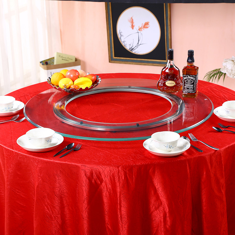 Cut-out tempered glass turntable hot pot table turntable base is custom hollowed out in the middle rotating round countertop