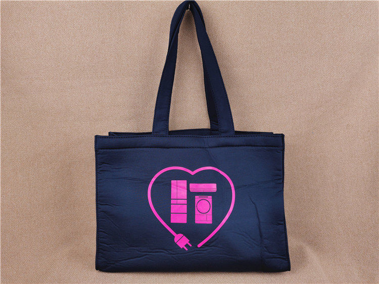 Japanese blue diving cloth feels good Wire bag handbag Bento bag Bento belt