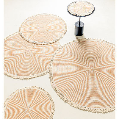 Modern Nordic jute round plain home carpet, bedroom, bedside, study, under the table, leisure area, wabi-sabi style