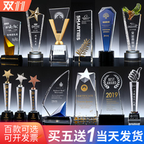 Crystal trophy medal custom customized thumb creative childrens five-pointed star lettering company excellent employee trophy