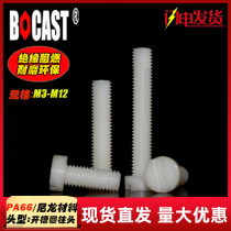 Spot brand new material PA66 nylon slotted cylindrical head M2-M12 screws straight cylindrical head insulated plastic screw