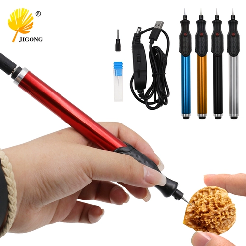 Электрическая шлифовальная ручка из алюминиевого сплава с USB-регулировкой скорости, 5 В, гравировка по металлу, резьба по камню, инструмент для резьбы «сделай сам», сменная карта