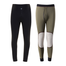 Catman thermal pants mens winter thickened and velvet mens double-layer knee pads heating bottoming cotton wool pants for long johns