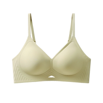 Catman Seamless Underwear Womens Small Breast Gathering Secondary Breast Control Anti-Sagging Beautiful Back No Wires Soft Support Latex Bra