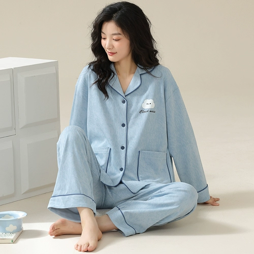 Хлопковая пижама, осенний топ с чашечками, лонгслив, кардиган, комплект, большой размер