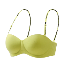 Catman Seamless Underwear Womens Small Breasts Gather Up to Show Bigger Empty Cup No Wires Anti-sagging Letter Shoulder Strap Beautiful Back Bra