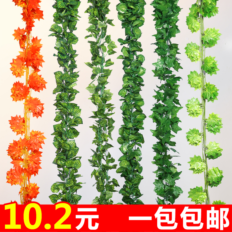 仿真藤条花藤假花葡萄叶塑料绿植绿叶管道吊顶装饰藤蔓植物爬山虎