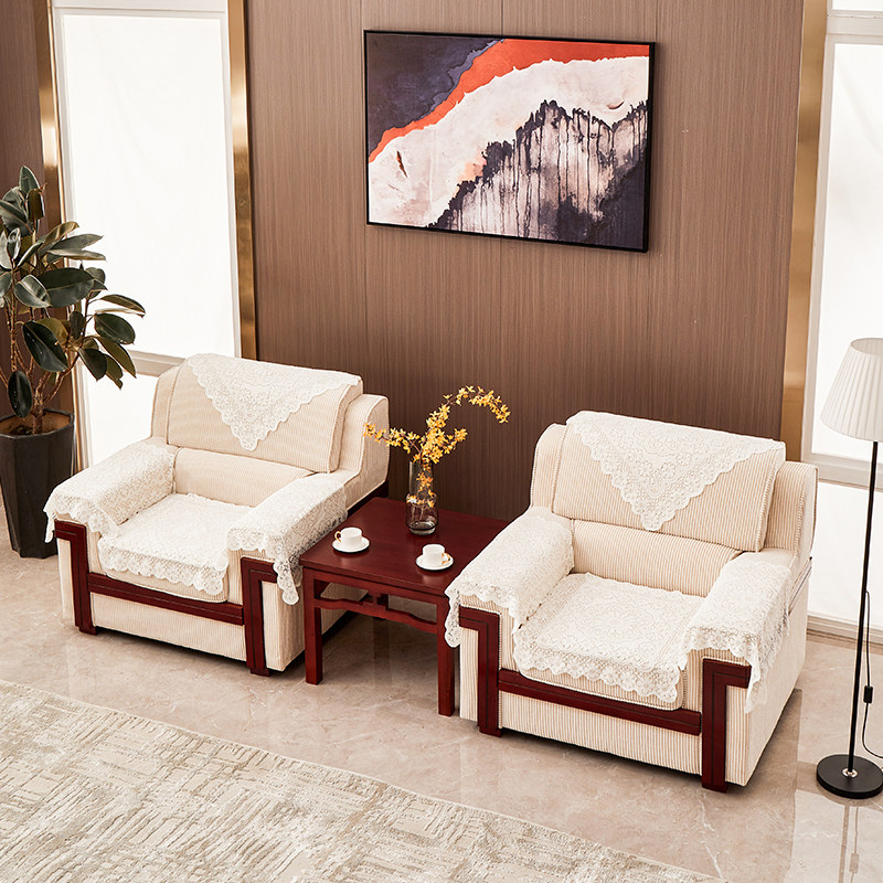 Office sofa publishing art VIP reception room office coffee table combination conference sofa single person three people can be disassembled and washed