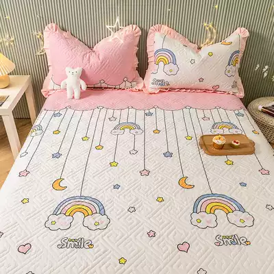 Three-piece bed set pure cotton summer single bed Single-piece dormitory bed cover tatami floral cotton double quilt