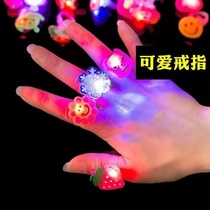 Bague Luminous Shine Toy Christmas Gift Soft Glue Ring LED Flash Finger Light Cute Cartoon Toy