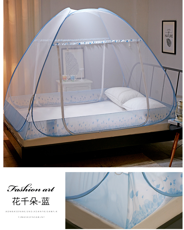 Mông Cổ yurt muỗi cài đặt miễn phí 1,8 m có thể gập 1,5m mã hóa hộ gia đình 1,2 m lưới chống muỗi 2 m giường ngủ ký túc xá sinh viên - Lưới chống muỗi man ngu