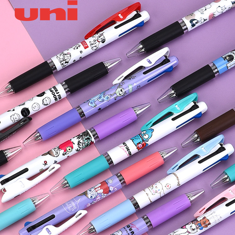 日本uni三菱新款三丽鸥限定史努比卡通圆珠笔多功能笔三色模块笔