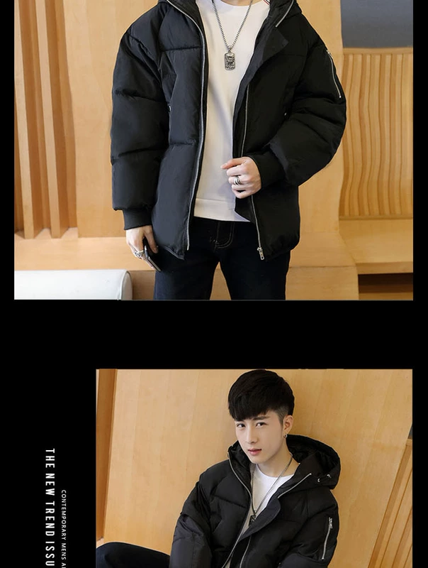男 冬装 版 lỏng xu hướng đẹp trai dày yêu thích bf Áo khoác cotton nam phong cách Harajuku áo khoác kaki nam