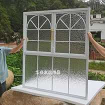 法式卧室窗户室内隔断窗采光窗隔音窗铁艺拱形窗平开窗格子窗定制