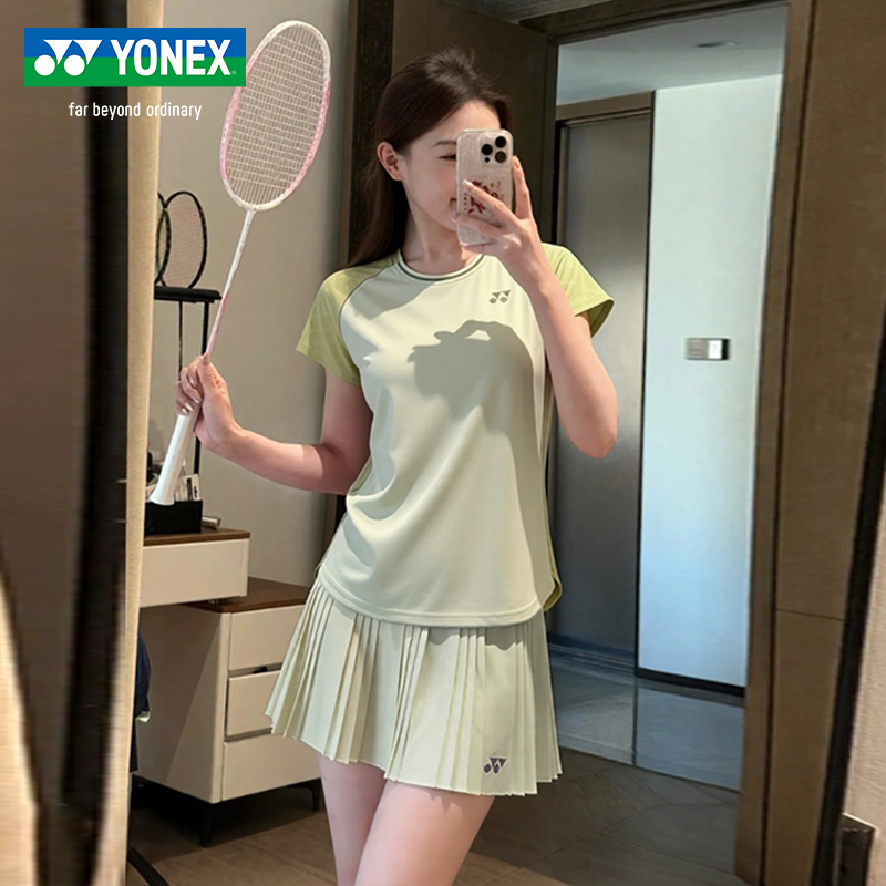 YONEX New Badminton Uniforms for Men and Women, Breathable, Quick-Drying, Short-Sleeved, Short-Skirt Sports Suits