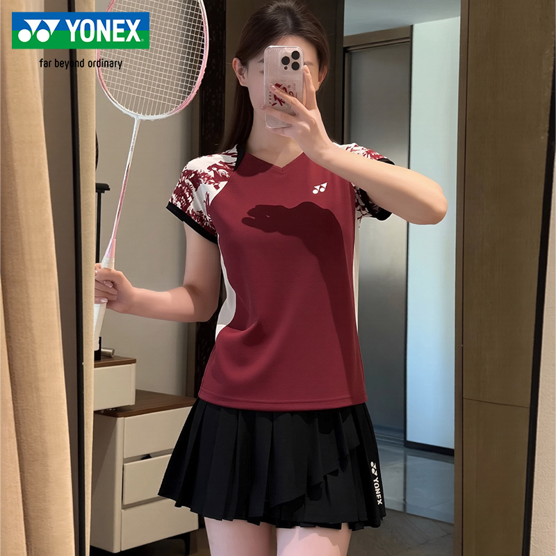 Yonex Men's and Women's Sports Short-Sleeved Badminton Uniforms Are Very Good-Looking, Quick-Drying and Breathable Training Clothes