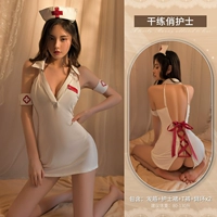 【Белая】 Красивая маленькая медсестра (юбка с повязкой + медсестра + T-Trousers + Кольцо для рук)