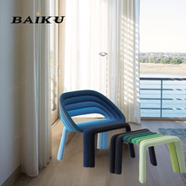 Creative design color splicing special-shaped chair ins Nordic dining chair hotel cafe art glass steel curved pipe chair