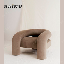 Designer creative personality fashion fabric leisure armchair B & B model room reception living room single sofa