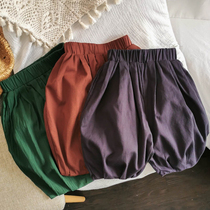 Foreign Air Knock-up ~ 2021 Korea Childrens Baby Pumpkin Pants Light Cage Pants Soft And Fine Loose 50% Shorts