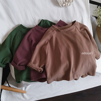 Foundation Soft Glutinous Children Baby Full Cotton Undershirt Long Sleeve T-shirt Multicolored Optional 2021 Autumn Winter New