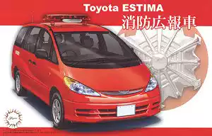 Fuji Mei 1 24 assembled car model Toyota Estima Daba fire radio vehicle 03983