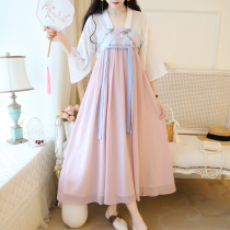 Pregnant Women summer dress long knee ancient fairy long dress summer loose size embroidered Hanfu summer skirt