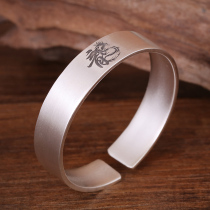 Bracelet Sterling Silver 9999 Men and Women Tide Personality Bracelet Vintage Wolf Head Dragon Jewelry Do Old Silver Jewelry Ethnic Style Bangle