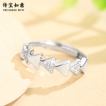 Sterling silver ring geometry s925 silver female index finger niche design fashion personality live gift for girlfriend new