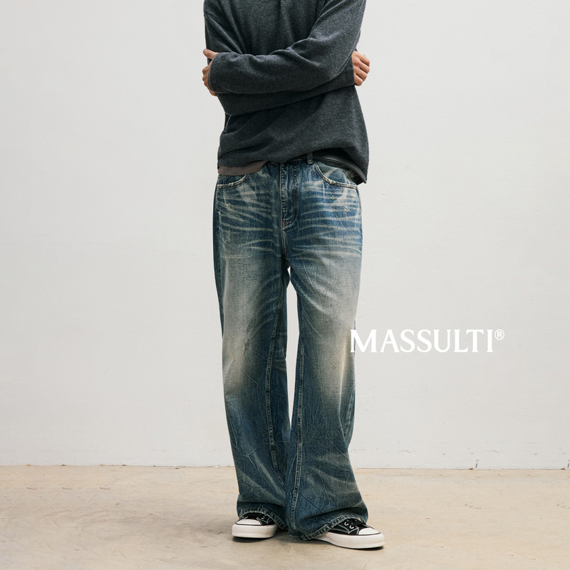 Massulti'Trail Series 01 - Split Shadow' Deer Hunting Floral Distressed Heavy Washed Jeans