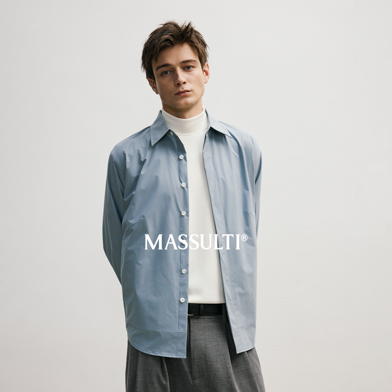 Massulti「M.E」100% Japanese Teijin Solotex Structured Cut Water-Repellent Easy-Care Shirt Massulti「M.E」100% Japanese Teijin Solotex Structured Cut Water-Repellent Easy-Care Shirt