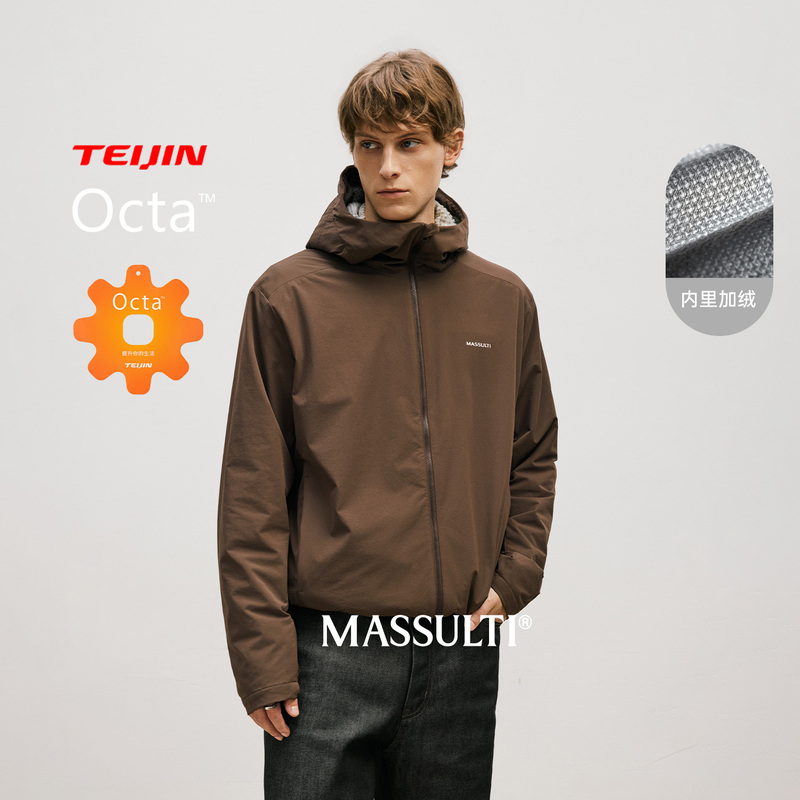 Massulti'Light and Warm on the Go' Japan Teijin Octa Hollow Fleece 2.0 Warm Hooded Softshell Jacket