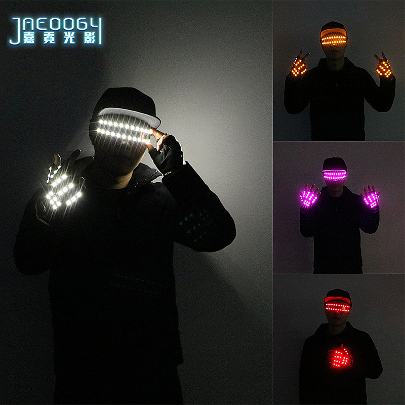 Stage Annual Meeting LED Luminous Gloves Cosplay Pop Glasses Fluorescent Laser Props Bar Nightclub Bundy DJ