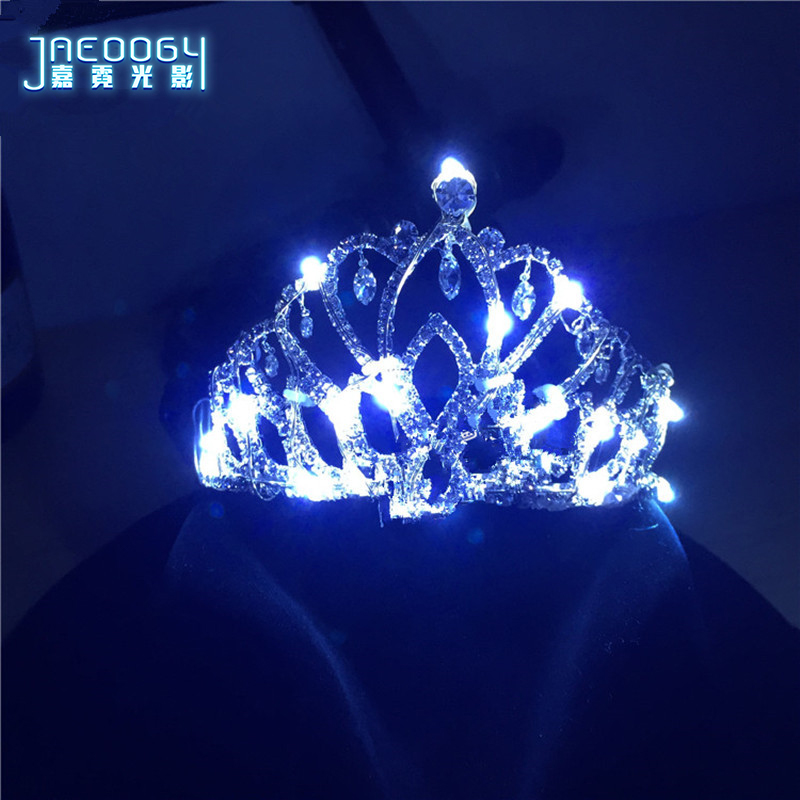 Customized creative personality LED crown wedding host gift instrument fluorescent hair lead hairpin female stage performance tide