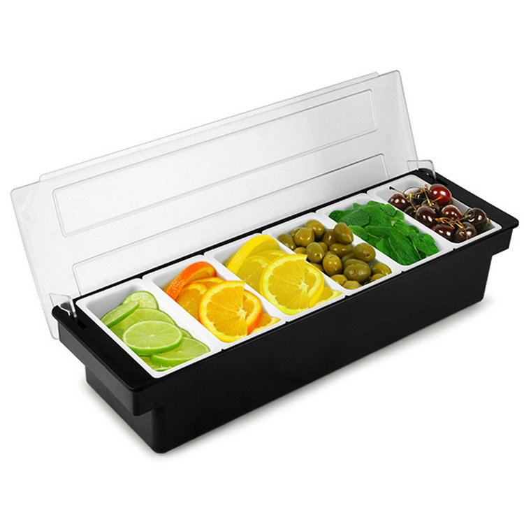 Bar counter 46 grid four six grid fruit box acrylic seasoning box decoration plastic seasoning box with cover