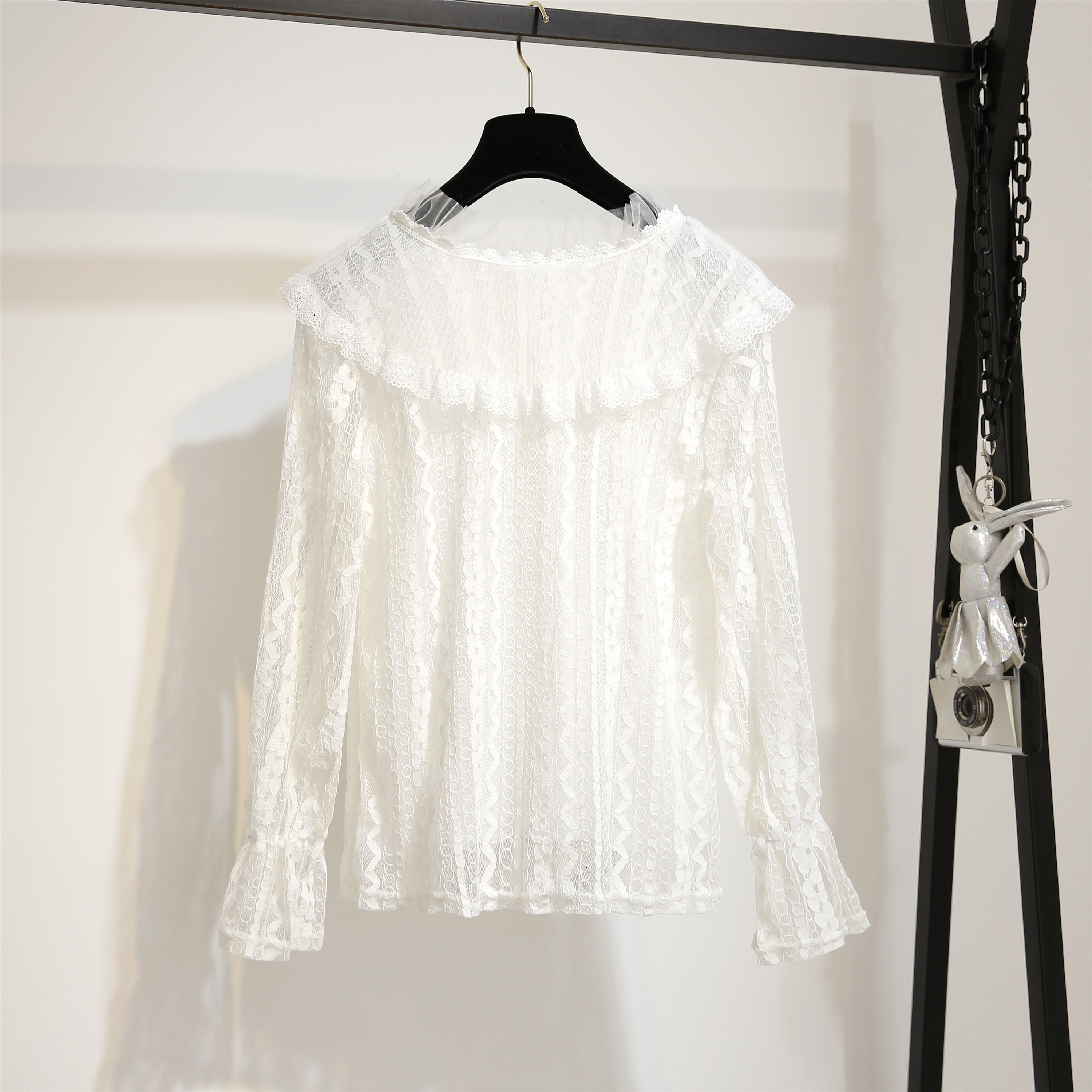 VK旗艦店 韓系名媛氣質蕾絲衫花朵刺繡裙套裝長袖裙裝