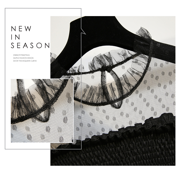 VK旗艦店 韓系復古超仙收腰立領蛋糕裙短袖洋裝