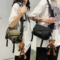 Workwear-skinned bag male tide Japanese street sports students casual slope across mail-differentiated single shoulder backpack