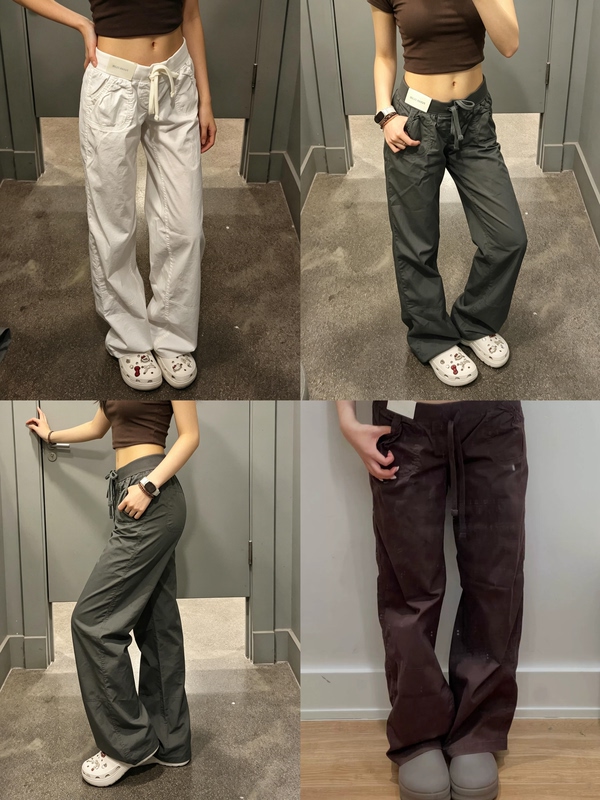 Little Seagull American Retro Style Hot Girl Elastic Waist Drawstring Casual Pants Women's Straight Pants Women's Long Pants Women's 356-6044 Little Seagull American Retro Style Hot Girl Elastic Waist Drawstring Casual Pants Women's Straight Pants Women's Long Pants Women's 356-6044