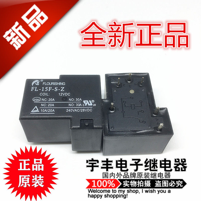 New original dress FL-15F-S-Z-12VDC power relay 30A 12VDC 240VAC 6 foot conversion