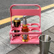 Pink Girly Heart Camping Picnic Basket Folding Beverage Beer comes with Handle Basket Coffee Milk Tea Basket Portable Storage Basket