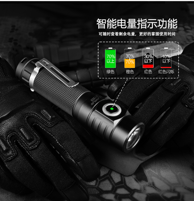 Đèn pin chói Kairuiz ST10 tầm xa trực tiếp chống nước chống rơi khẩn cấp ngoài trời đèn led chạy pin